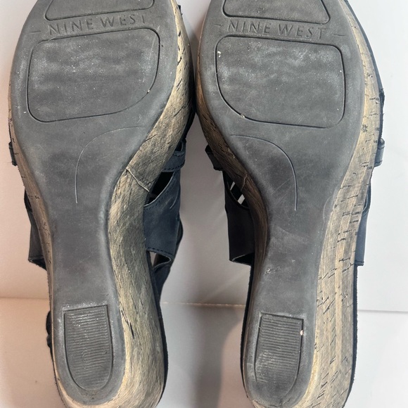 Nine West Black Ebah Gladiator Cork Wedge - Picture 9 of 9